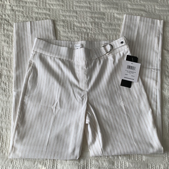89th + Madison Millennium Pant Stripped Tapered Cropped Dress Pant - Picture 2 of 13